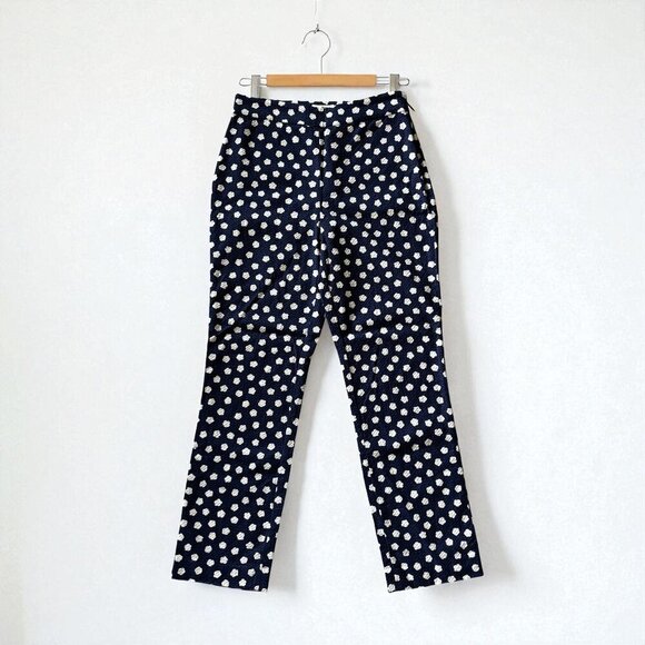 Kate Spade Cloud Dot Jacquard Cropped Pant Womens Size 0 Office Preppy Polka Dot - Picture 1 of 11